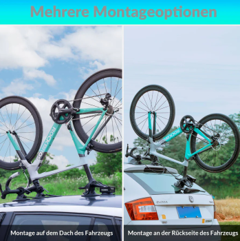 ROCKBROS | Tragbar Fahrradträger elektrisch Fahrrad Dachträger mit Saugnapf